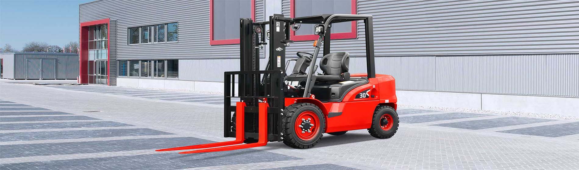 Forklift hire Edmonton unloading pallets from a commercial truck