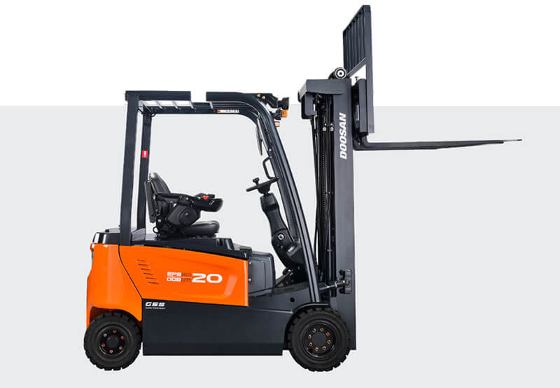 Forklift operator safely handling a commercial load in Edmonton